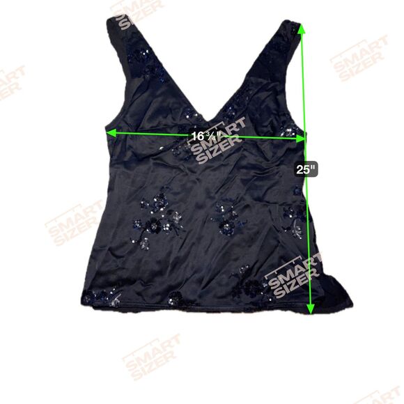 Size Small Zara NWT Black Satin Sequin Floral Camisole Top - Picture 3 of 4
